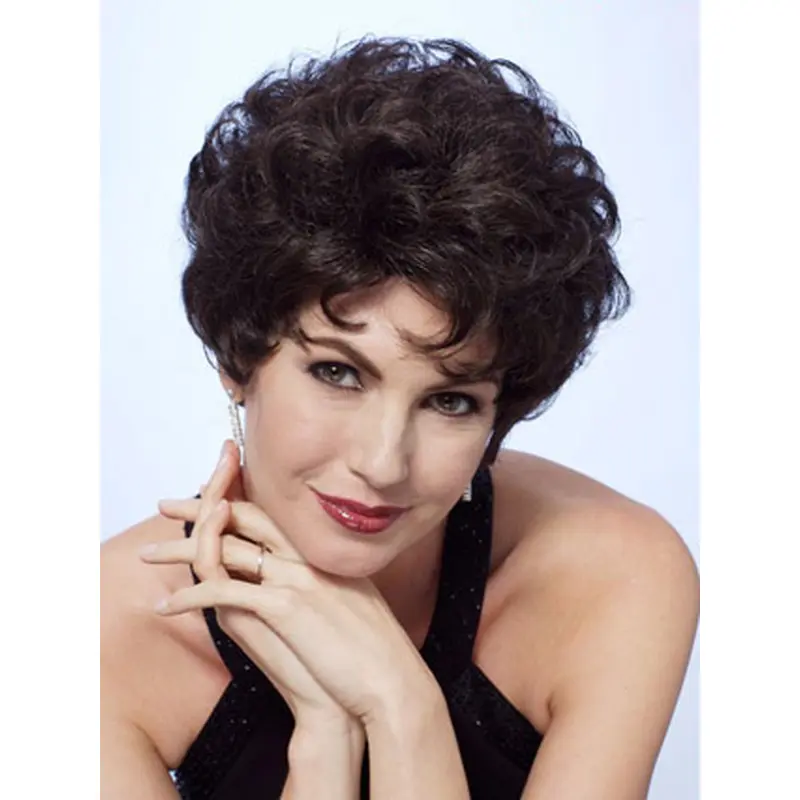 Suitable Black Curly Short Classic Wigs