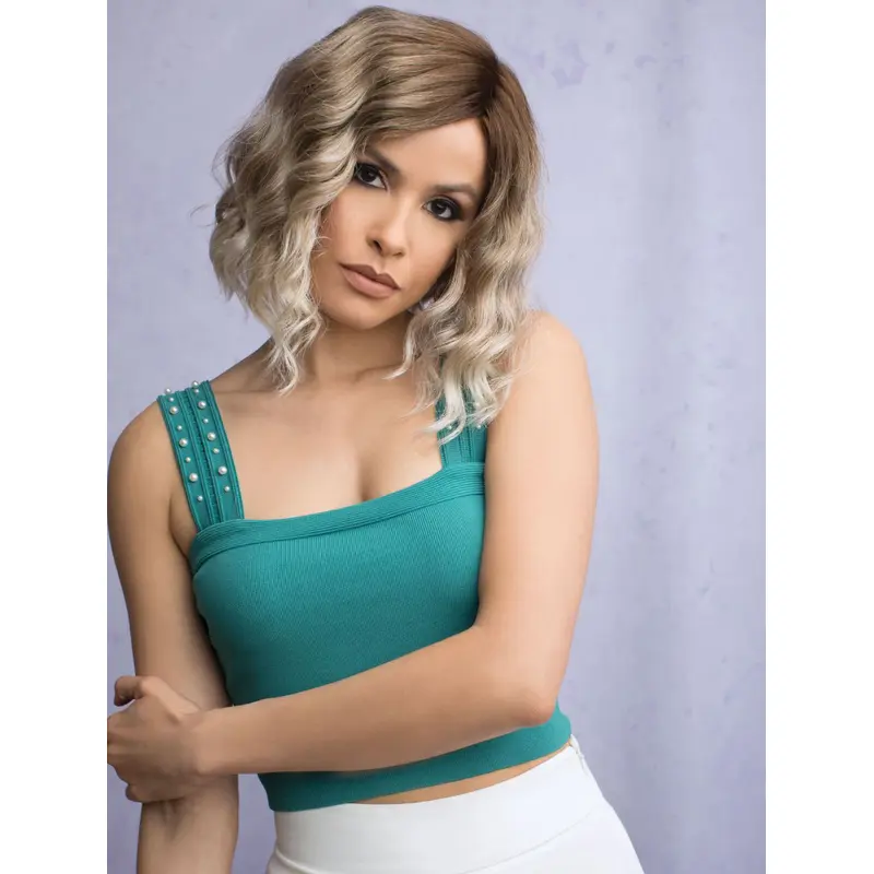 With Bangs Synthetic Ombre/2 Tone 12" Wavy Chin Length Ideal Lace Wig