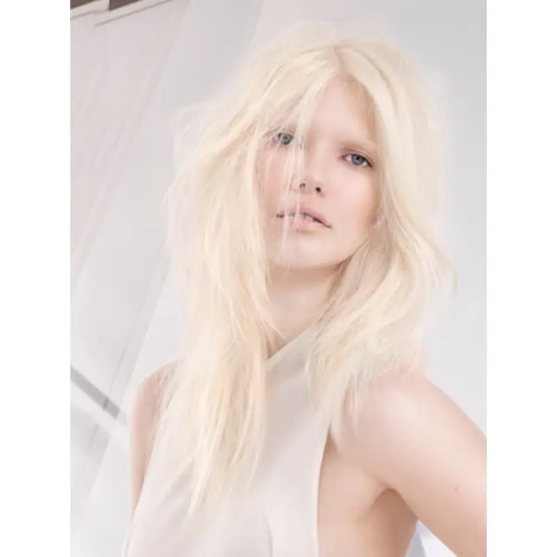 Young Fashion Platinum Blonde Long Style Straight Lace Front Wigs
