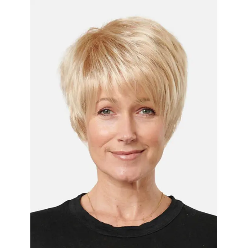Capless Boycuts Synthetic Blonde Straight Exquisite Short Hair Styles