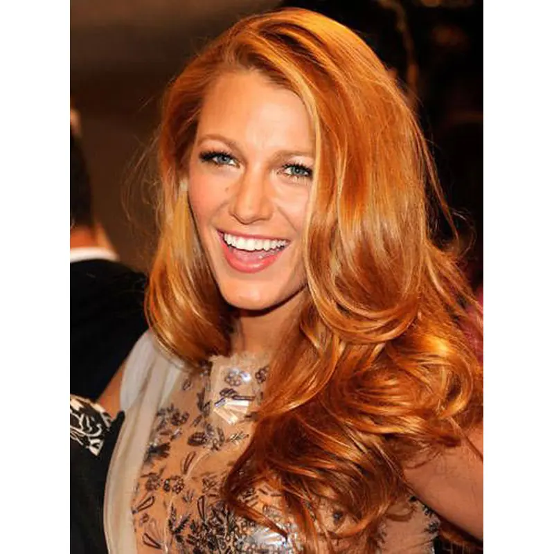 Exquisite Long Wavy Full Lace Copper Wigs 16 Inch