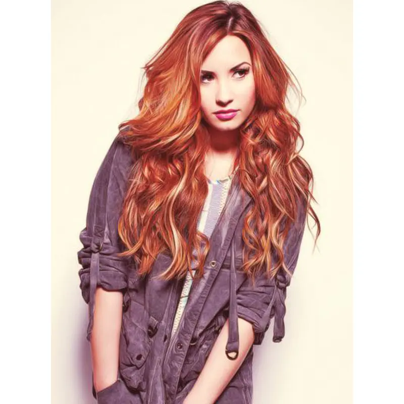 Durable Long Wavy Lace Front Copper Wigs 22 Inch