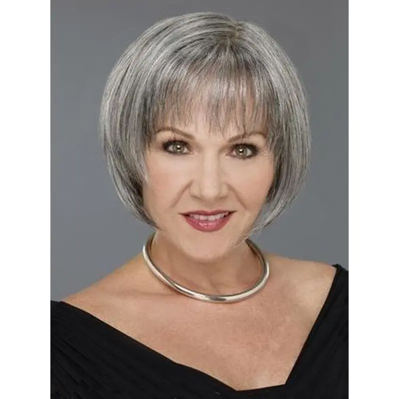 Grey Lady Short Bobs Capless Wigs