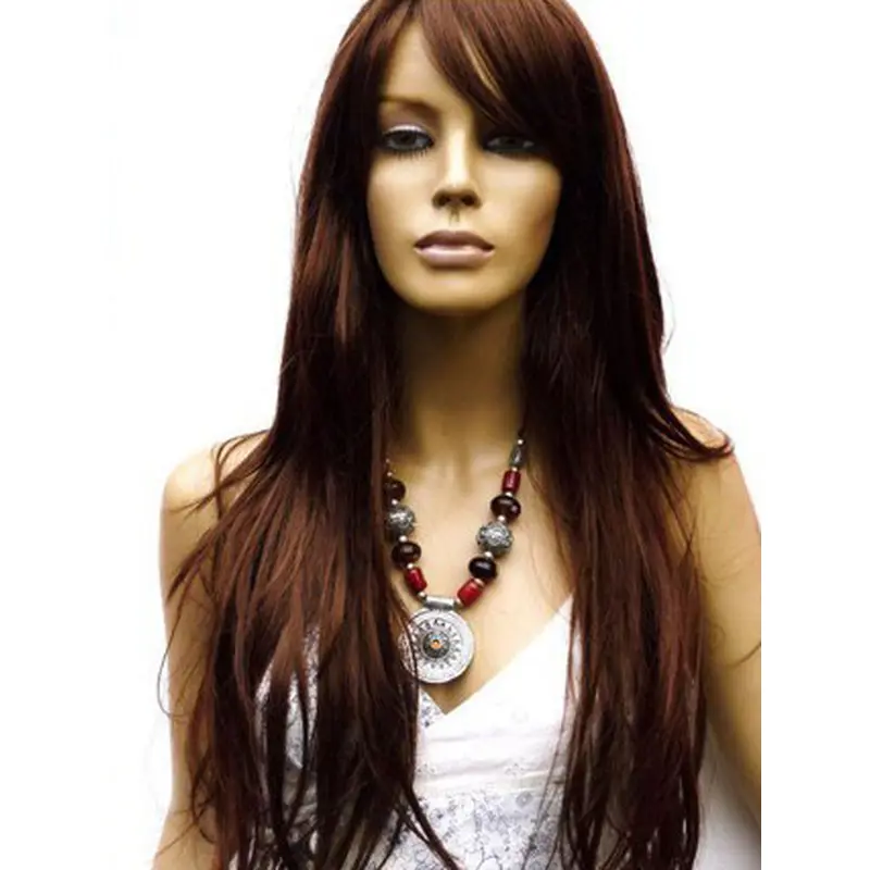 Ideal Auburn Lace Front Remy Human Hair Long Wigs