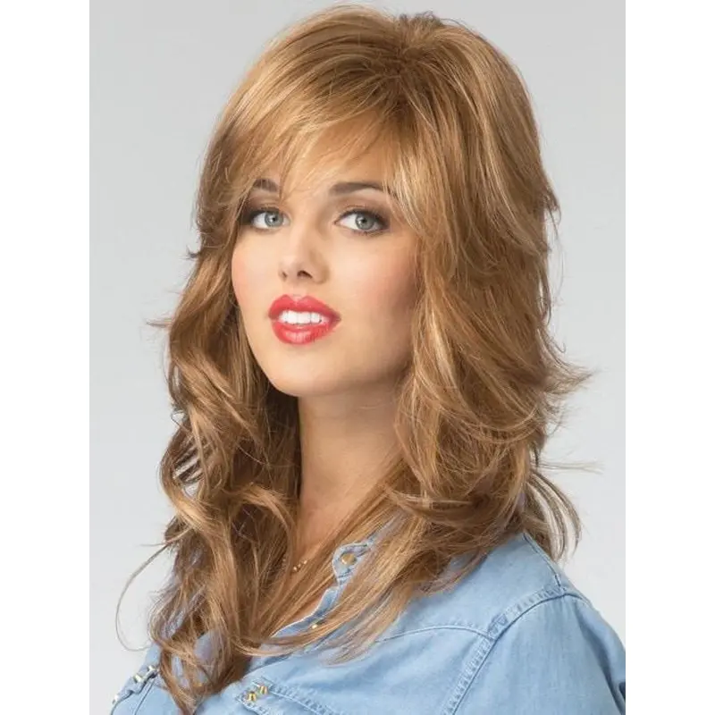 Copper 16" Capless Long Wavy Synthetic Wigs