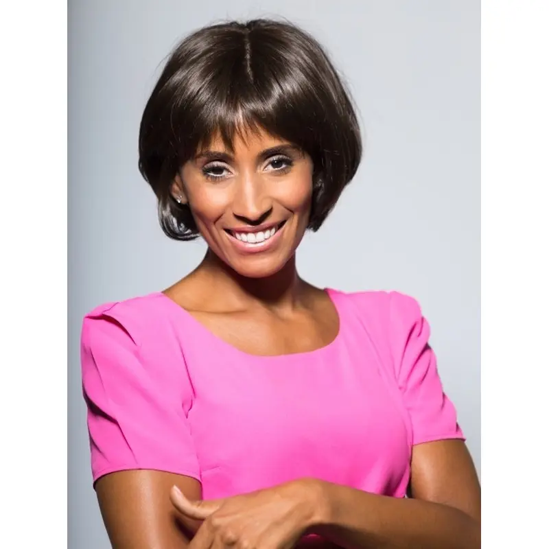 Sleek Short Straight Black Bobs African American Wigs