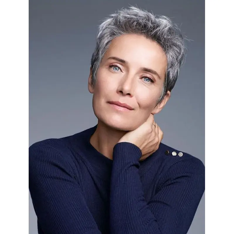 Straight 4" Boycuts Grey Hairstyles For Short Hair