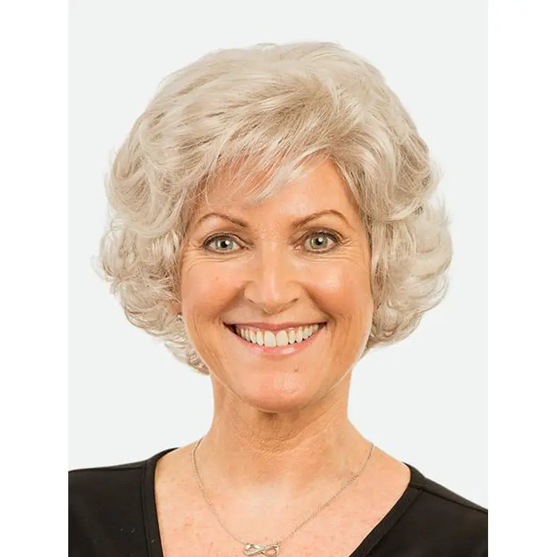 Synthetic Grey Wavy 10" Bobs Chin Length Top Monofilament Wigs