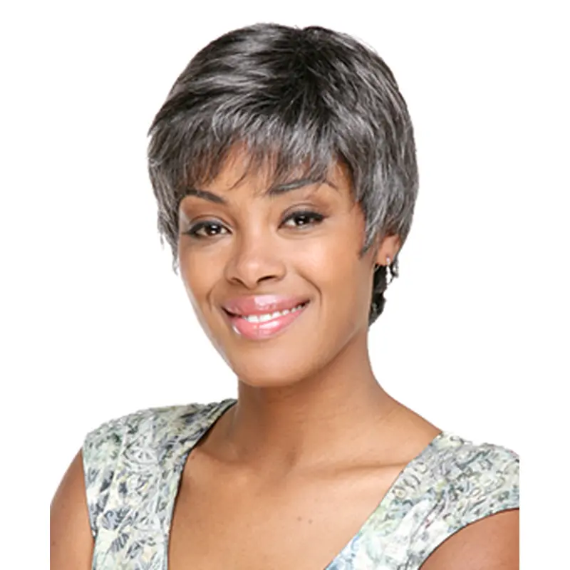 Wholesome Wavy Short Synthetic Grey Wigs