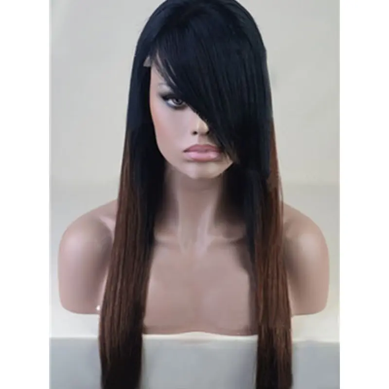 22 Inches Straight Ombre Color Full Lace Human Hair Wig