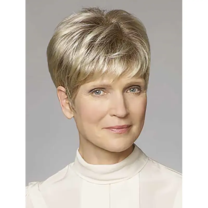 6" Straight Monofilament Synthetic Boycuts Ladies Short Wigs