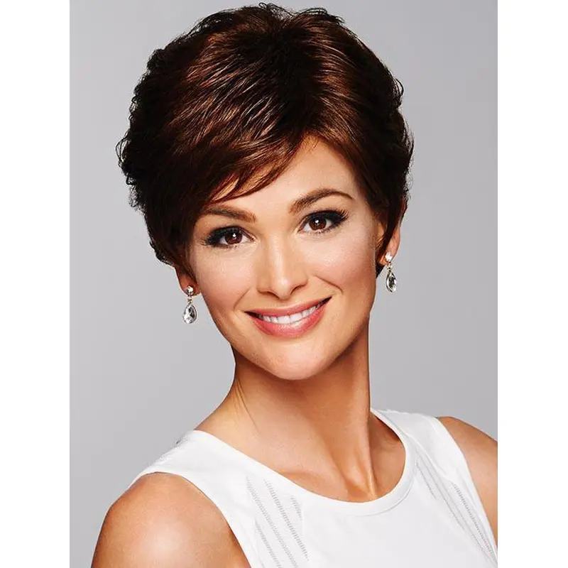 Capless 6" Wavy Auburn Amazing Short Wigs