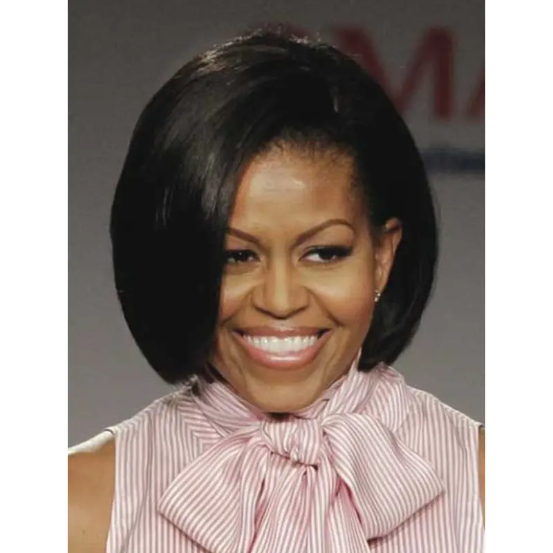 Chin Length Straight Full Lace Black Bobs Michelle Obama