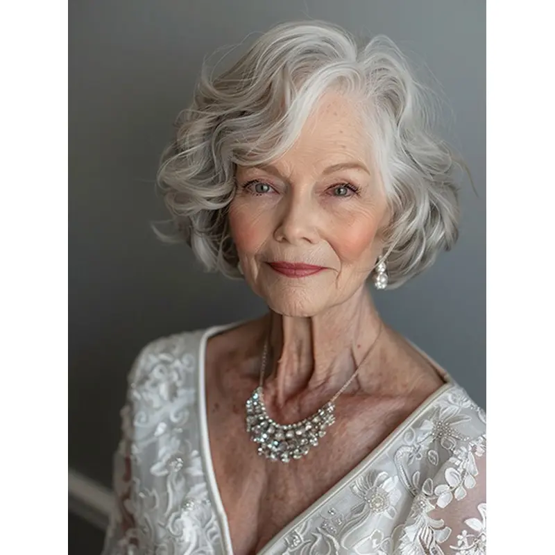 Curly 8" Bobs Grey Pictures Of Short Hair Styles