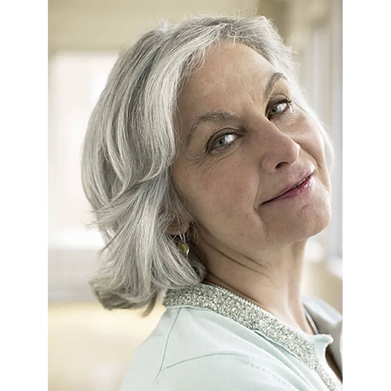 Wavy Layered 12" Grey Medium Wig