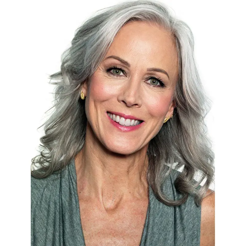 14" Shoulder Length Wavy Wigs for Lady Hand Tied Grey