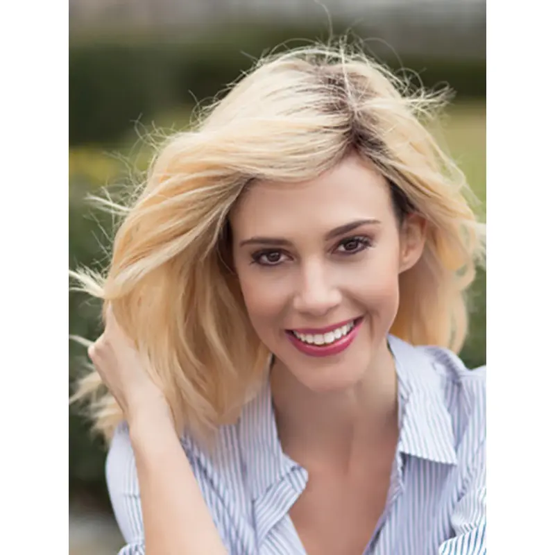 16" Long Wavy Ombre/2 tone Layered Best Hand Tied Wigs