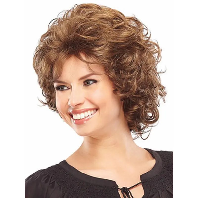 Durable Auburn Curly Chin Length Classic Wigs