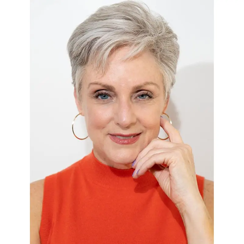 Lace Front Boycuts Grey Cropped Wigs Human Hair