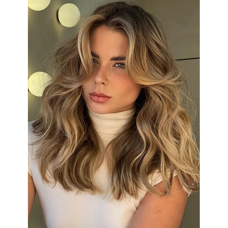 Layered Blonde Long Lace Front 100 Human Hair Wigs