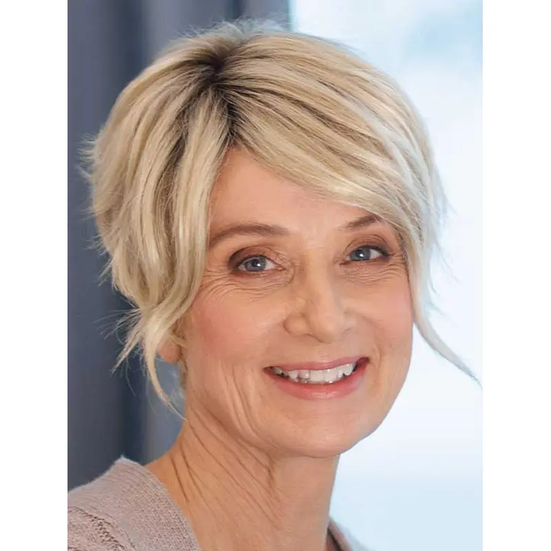 Soft Boycuts Synthetic Blonde 100% Hand-tied Straight Short Hair Wigs