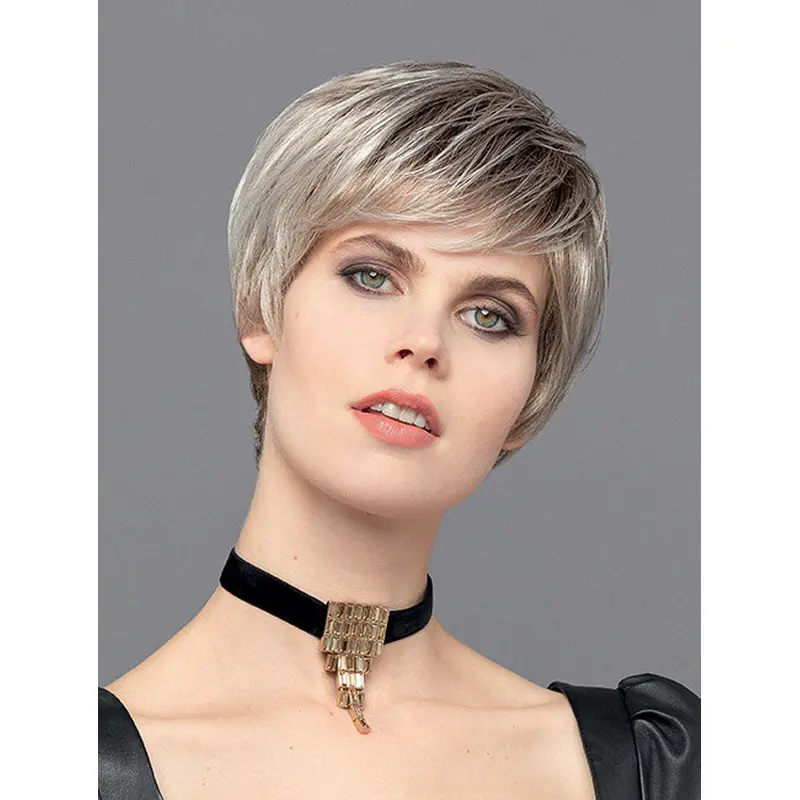 Straight Ombre/2 tone Monofilament Synthetic 6" Ideal Short Wigs