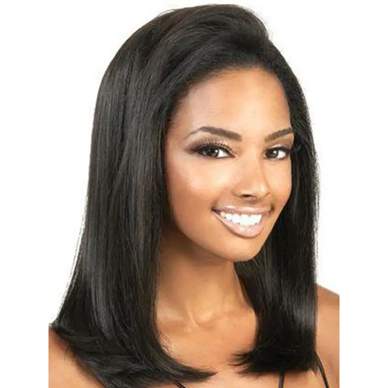 Mature Black Lace Front Shoulder Length Glueless Lace Wigs