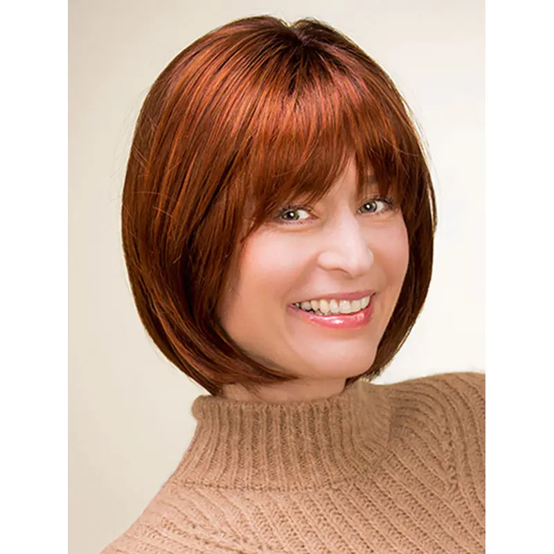 Synthetic 10" Straight Chin Length Copper Bob Wigs