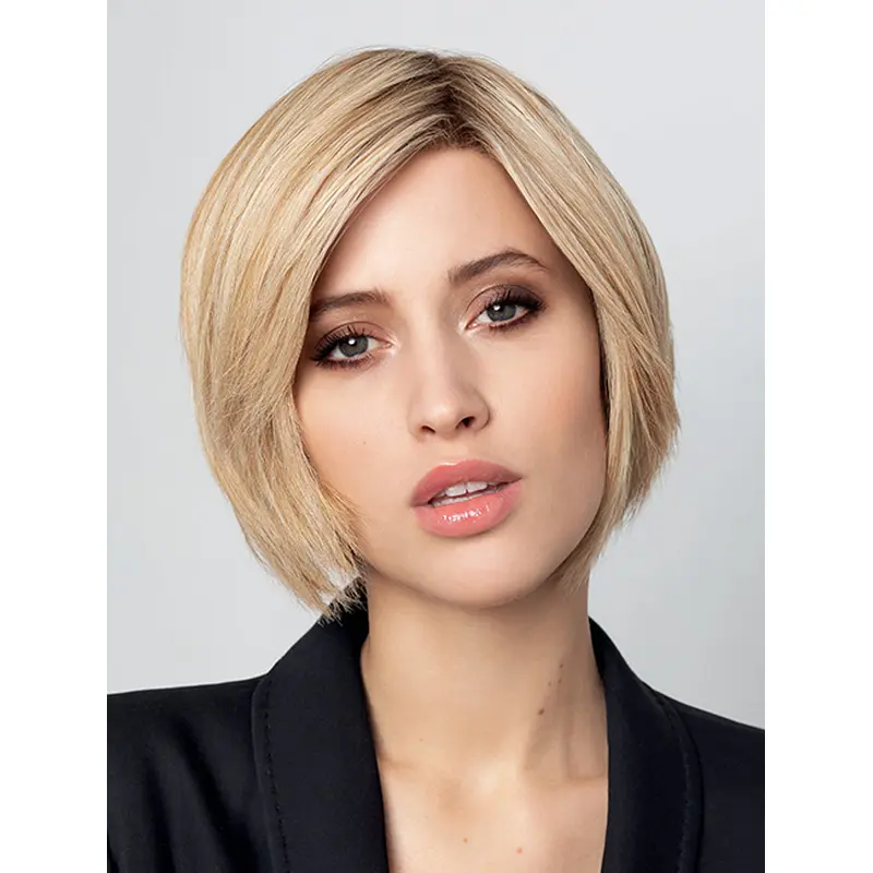 Durable Bobs Blonde Straight Chin Length Monofilament Human Hair Wigs