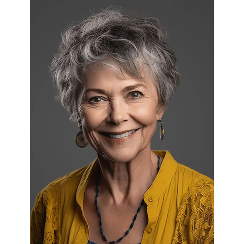 Layered Synthetic Monofilament Straight Short Hair