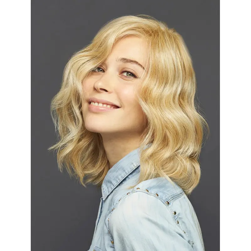 Shoulder Length Wavy Capless Blonde Synthetic Suitable Bob Wigs
