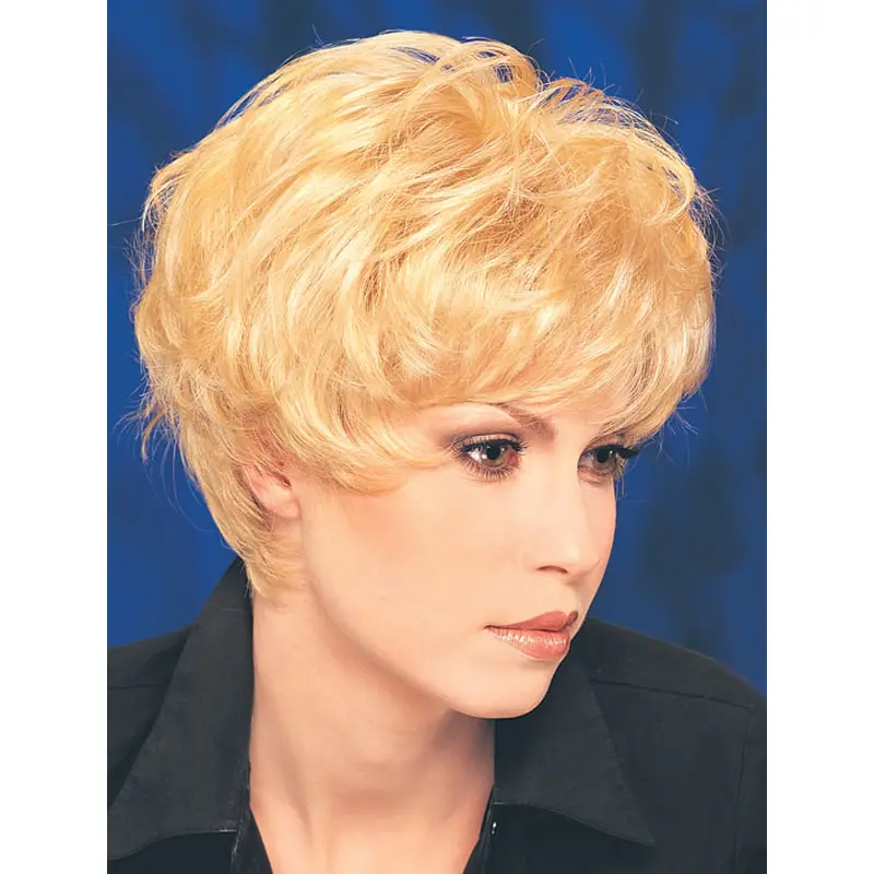 Synthetic Cropped Straight Blonde High Quality Classic Wigs