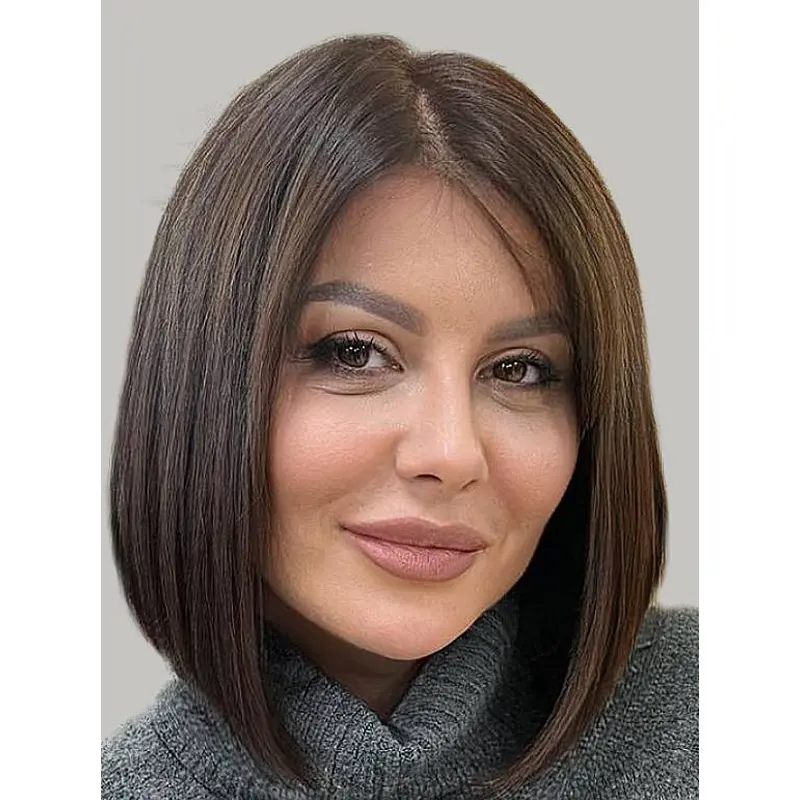 Brown Bob Wig Shoulder Length Synthetic Monofilament Straight 12" Wigs