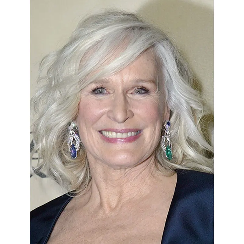 Chin Length Grey Monofilament 12" Natural Wigs