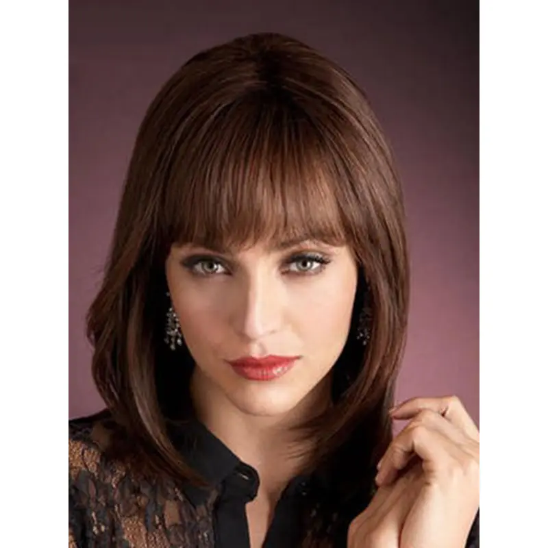 Online Auburn Straight Shoulder Length Human Hair Wigs