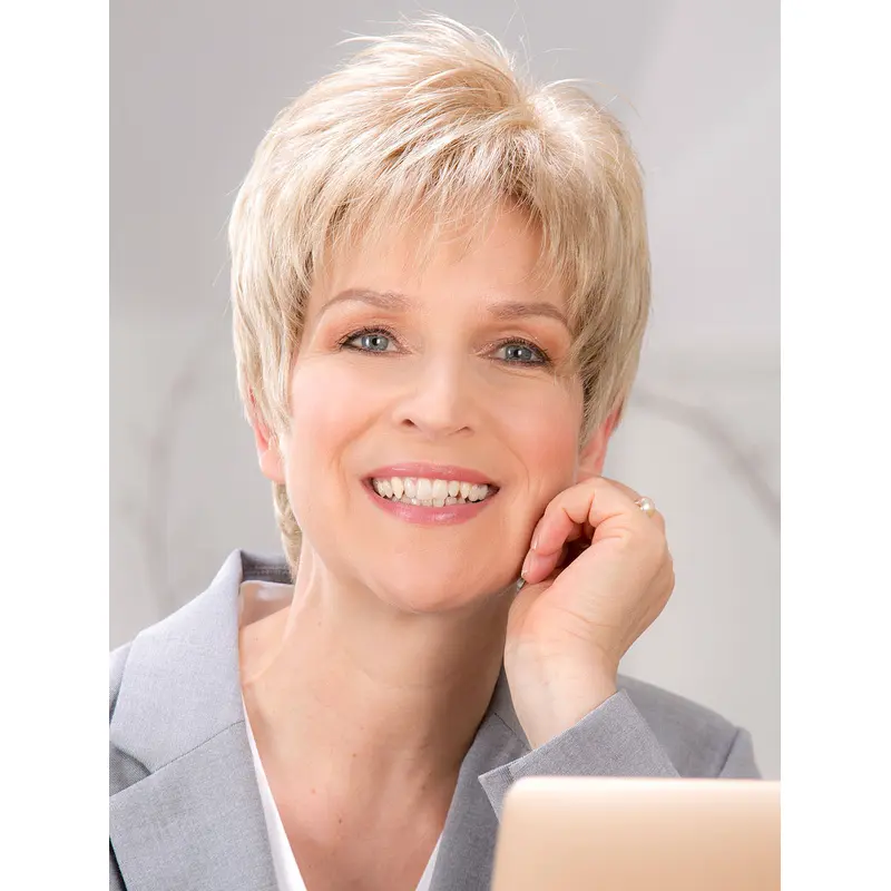 Platinum Blonde Straight Lace Front Stylish Boycuts Synthetic Wigs