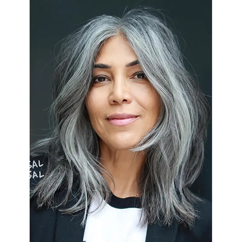 Wavy Layered 14" Grey Discount Wigs