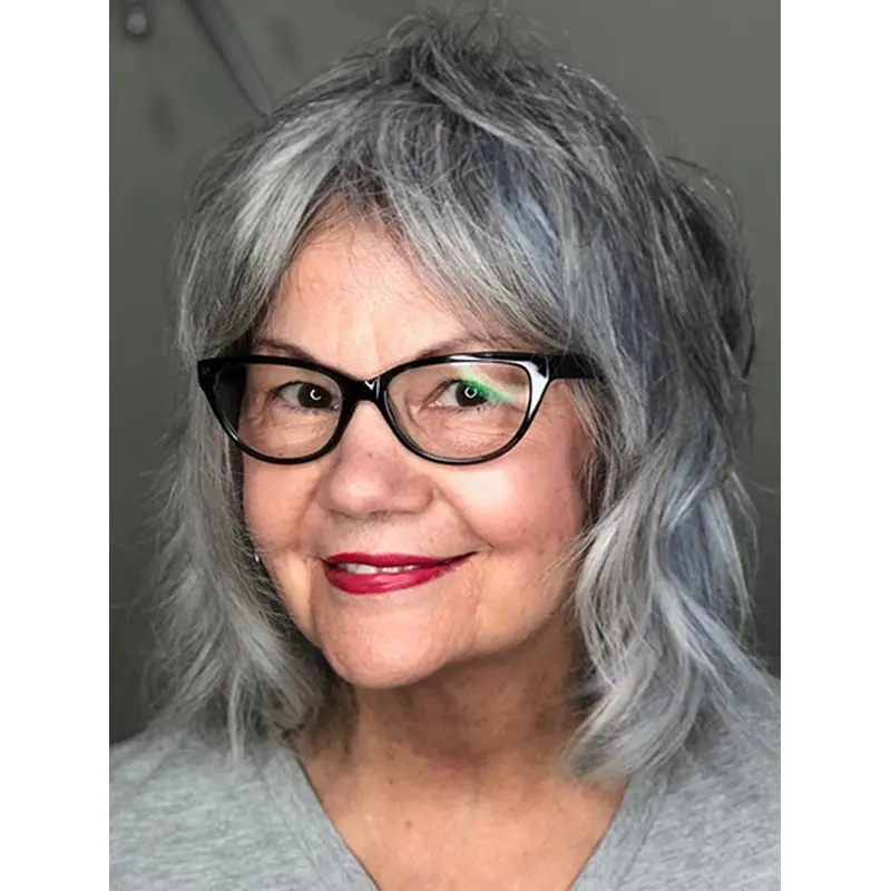 Wavy Layered 14" Grey Wigs Hair