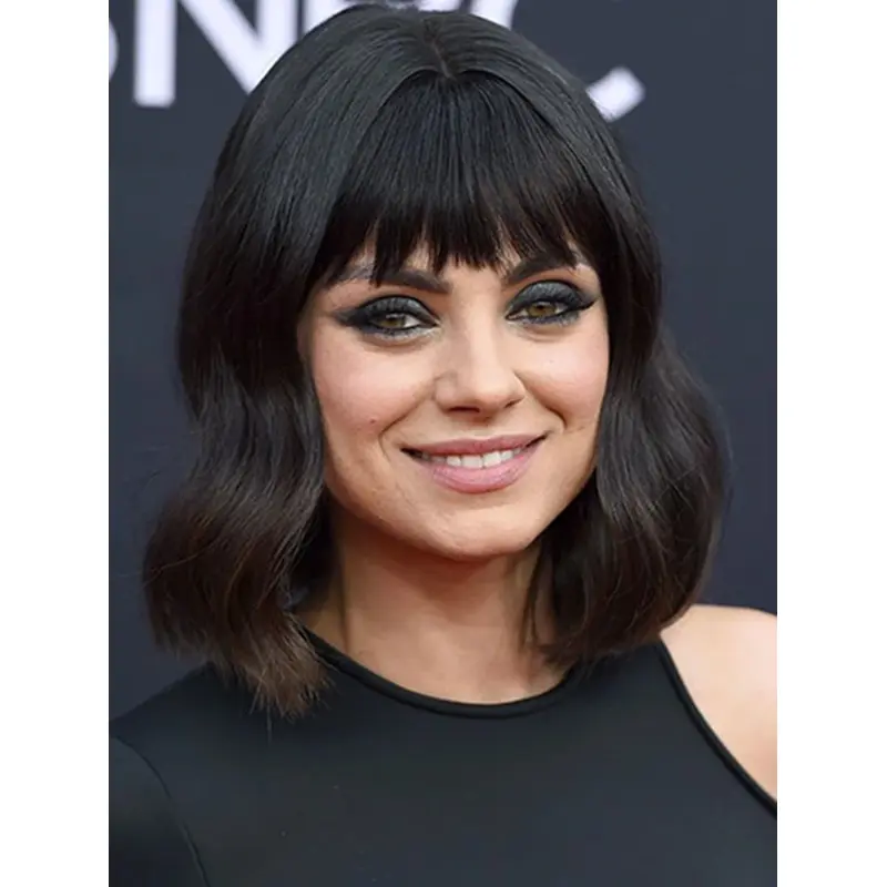 Capless 14" Wavy Shoulder Length Bobs Mila Kunis Wigs