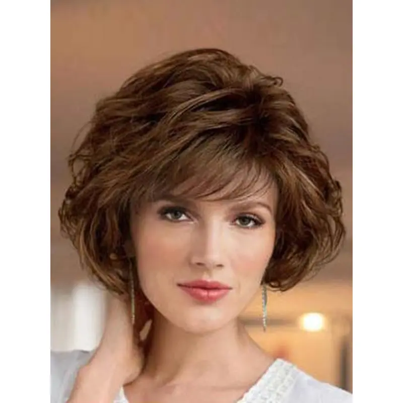Perfect Brown Wavy Short Classic Wigs