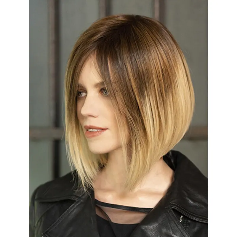 Straight Ombre/2 Tone 12" Chin Length Synthetic Bobs Fabulous Lace Front Wigs