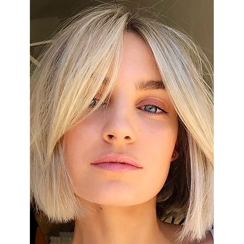 10" Straight Bobs Synthetic Medium Blonde Wig