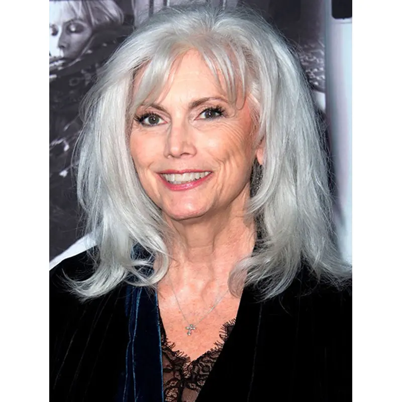 14" Grey Straight Layered Wigs For Women