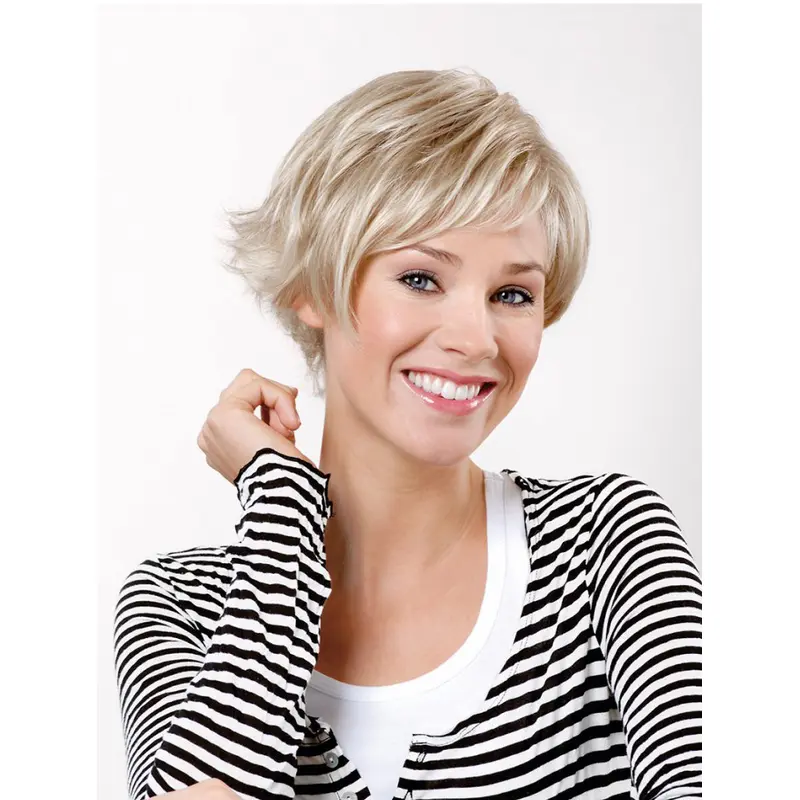 Capless Synthetic 8" Straight Platinum Blonde Short Bob Wig