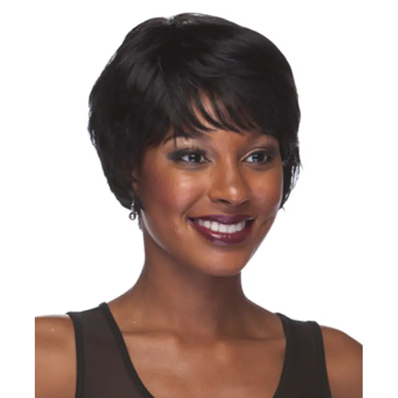 Convenient Black Straight Short African American Wigs
