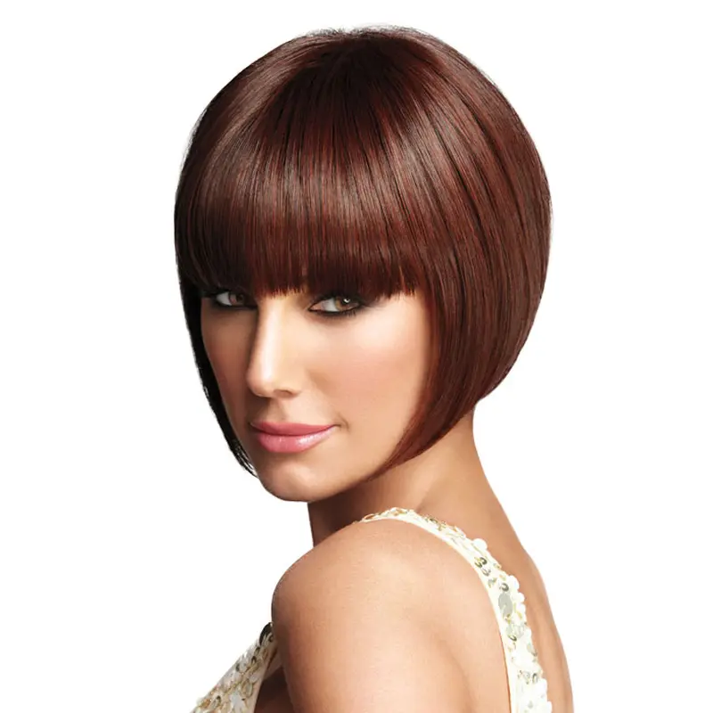 Popular Auburn Straight Chin Length Bob Wigs