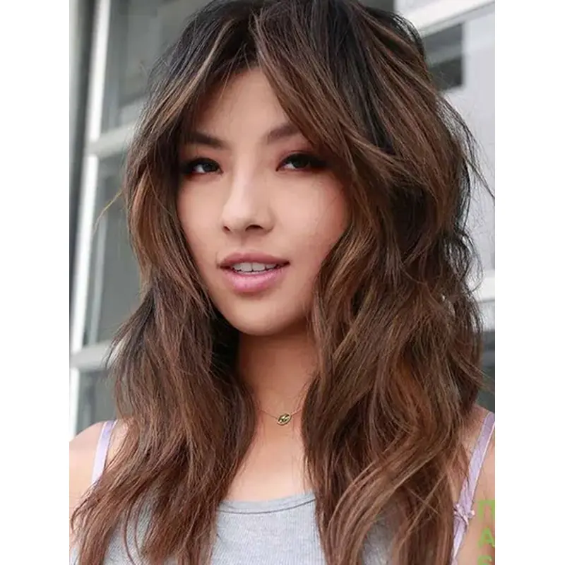 Wavy Brown Layered 16" Wigs Lace Front