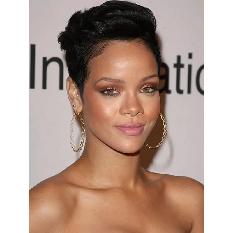 Best Black Straight Cropped Rihanna Wigs