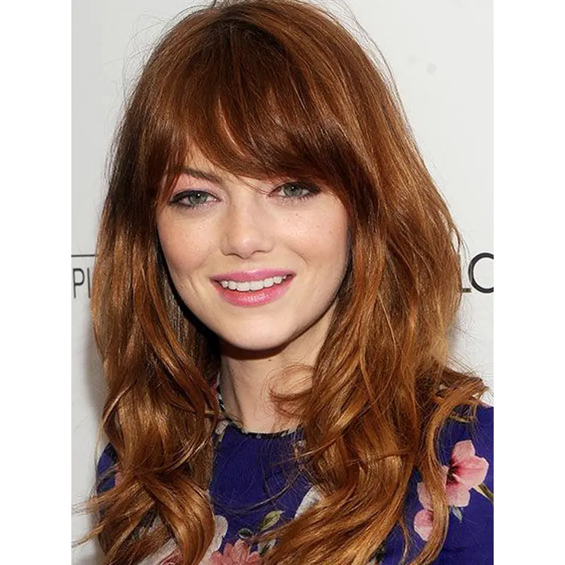 Natural Long Wavy Full Lace Copper Wigs 20 Inch