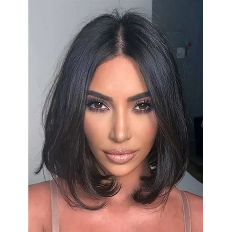 Chin Length 12" Wavy Bobs Lace Front Kim Kardashian Wigs